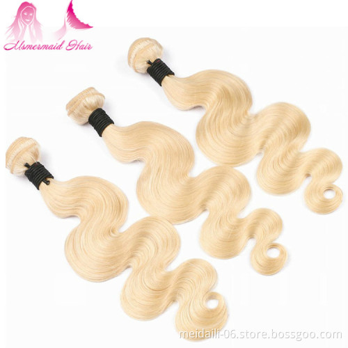 wholesale price color 613 blonde body wave hair virgin remy peruvian human hair weaving